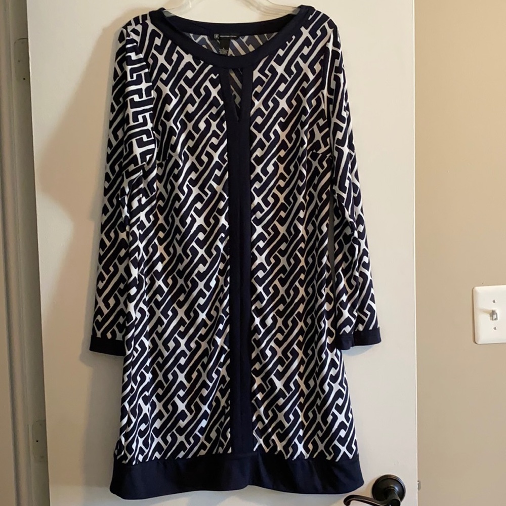 Inc Long Sleeve Black/White Dress - Like New Condition